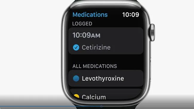 A picture of the iphone prompting you to take medications.